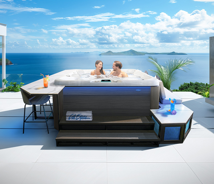 Calspas hot tub being used in a family setting - Montpellier
